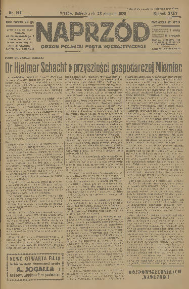 Naprzód Organ Polskiej Partji Socjalistycznej 1926 Nr 194 Europeana